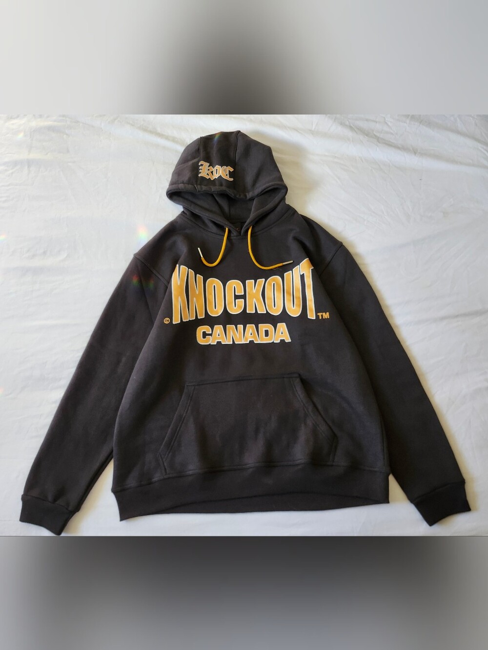 Knockout Canada Black Hoodie with Gold Lettering
